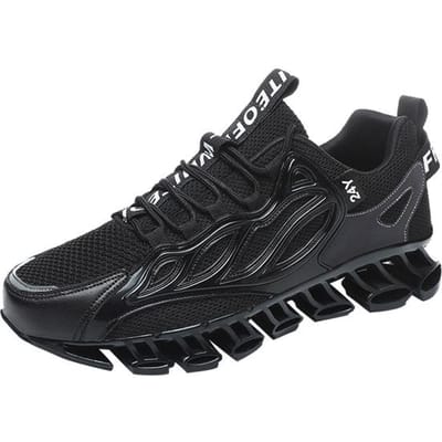 Chaussures de sport tendance pour hommes, chaussures d'été en maille respirante, chaussures de basket-ball à semelle souple absorbant les chocs, chaussures décontractées pour hommes 38 noir