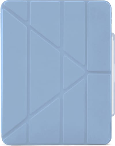 Pipetto Origami No3 Pencil hoesje iPad Air 13 (M2-M4) – Verlengt batterijduur tot 20% – 5-in-1 standposities – Geïntegreerde opslag voor Apple Pencil - Blauw
