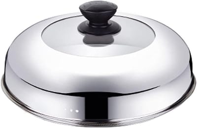 Universeel Potdeksel - Glazen Deksel - Koken en Sudderen - Anti-verbrandingsgreep - 36 cm - Zilver