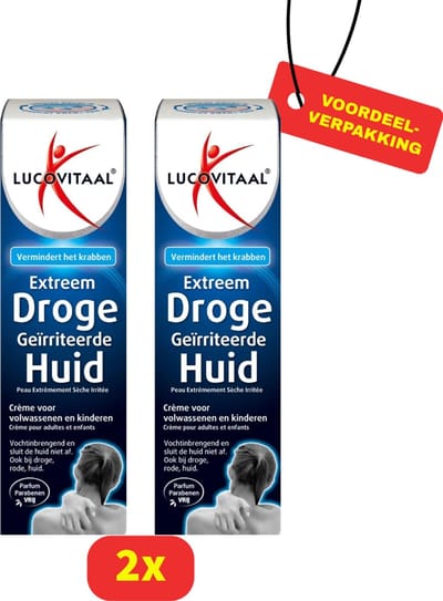 Lucovitaal Anti-Jeuk Crème voor extreem droge geïrriteerde huid - 2 x50 ml voordeelverpakking