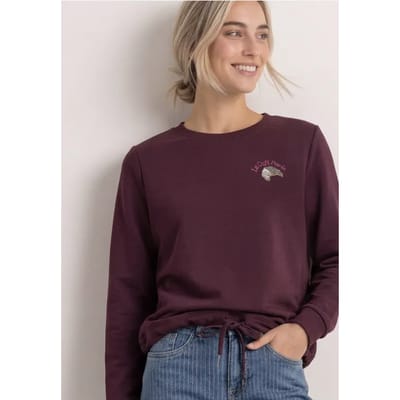 Sweatshirt met ronde hals en borduursel