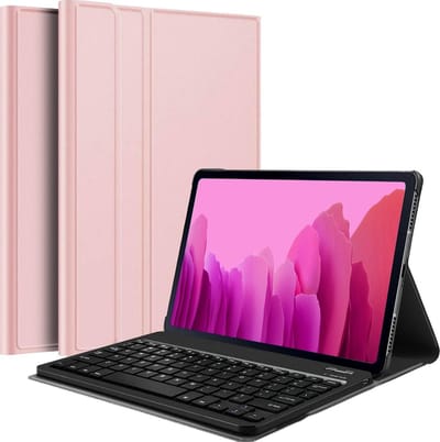Hoesje - Geschikt voor Samsung Galaxy Tab A7 (2020) - Toetsenbord Case - Keyboard Book Cover - Hoes - Rosé goud