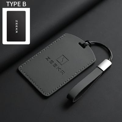 Leren Autosleutelhoesje Cover Voor ZEEKR X 001 007 009 Originele Auto Kleur Afstandsbediening Sleutelhoes Sleutelhanger Beschermer Houder Shell Accessoire gray