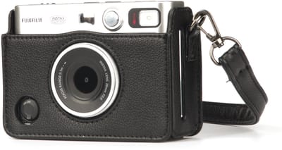 Case geschikt voor Fujifilm Instax Mini EVO - PU Leer Hoesje - Hoesje - Zwart