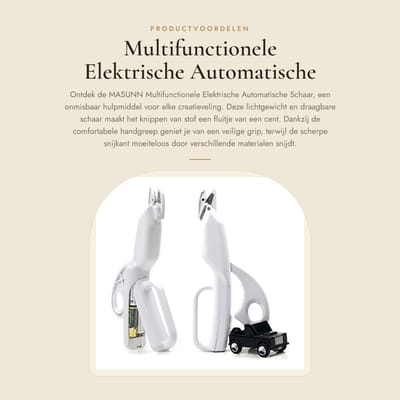 Dailygoods - Multifunctionele Elektrische Automatische Schaar - Draagbaar en Lichtgewicht - Veilig en Handheld - Wit - Ideaal voor Knutselprojecten -...