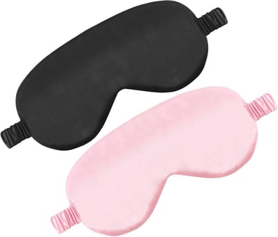 Zijden slaapmasker set - 2 stuks met verstelbare riem voor optimale verduistering en comfort