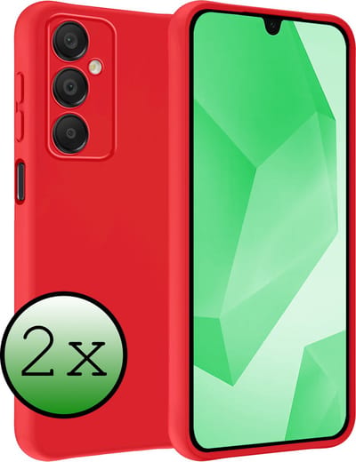 Hoesje 2 Stuks - Geschikt voor Samsung Galaxy A16 - Sterk & Shockproof - Case Siliconen - Back Cover - Telefoon Hoes - Rood