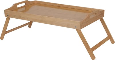 Excellent Houseware Ontbijt op bed/tafeltje/dienblad op pootjes - 50 x 30 cm - bamboe - serveer tray - lezen/eten - bedtafel