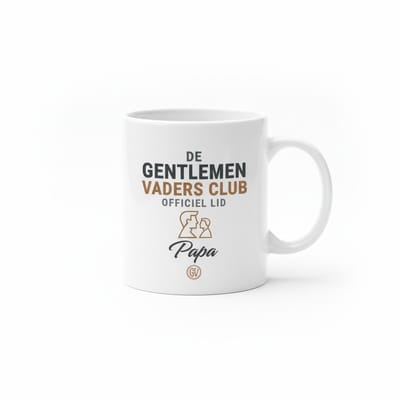 Gentlemen Vaders Club Officieel Lid Witte Mok 330ml – Stijlvol Cadeau voor Vader & Papa