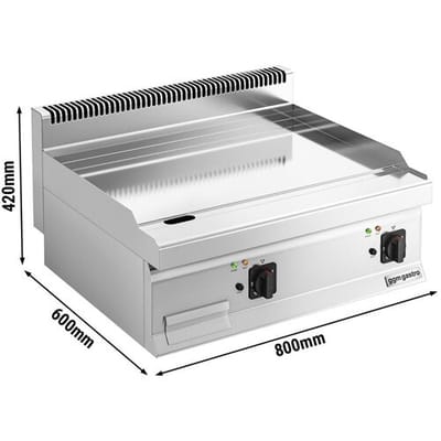 GGM Gastro Elektro Bratplatte - mit Hartchrom-Beschichtung - 9 kW - Glatt