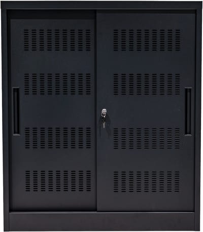 GAME HERO® Schuifdeurkast - Kantoorkast met slot - Archiefkast - Dossierkast - Zwart
