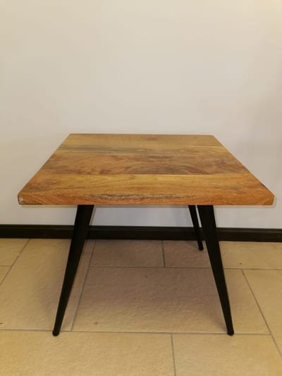 Salon tafel - Tafel - bijzet tafel - Metaal - Mango - Hoog 50cm - 55x55cm - Vierkant