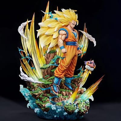 Anime 42cm Oneindige Super Saiyan 3 Son Goku PVC Actiefiguren Bureaublad Ornament Beeld Model Speelgoed Jongenscadeau Verzamelaar Geen licht