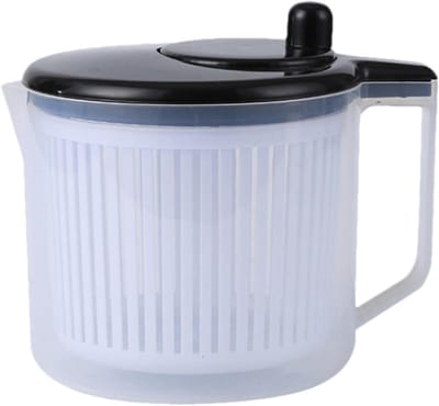 Slacentrifuge Groentezeef - Drogermolen Uienhakker - Snel Salades Drogen - Comfortabele Crankgreep - 22 x 17 x 18.5 cm - Zwart