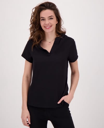 Je m'appelle Travelstof Top - Dames - Zwart - Maat XS