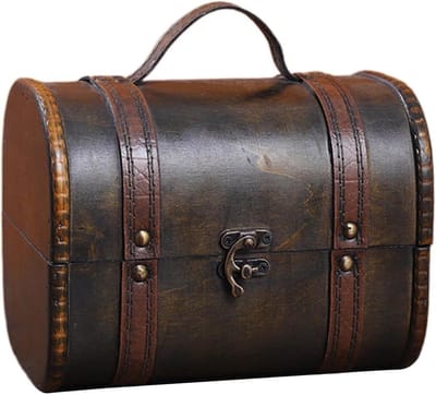 Sieraden Opbergdoos - Houten Kistje - Sieraden Presenteren - Vintage Elegantie - 19.5 x 14 x 15 cm - Zwart Bruin