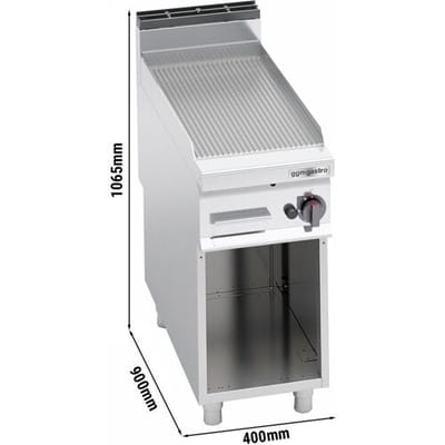 GGM Gastro Gas Bratplatte - 10 kW - Gerillt Zilver