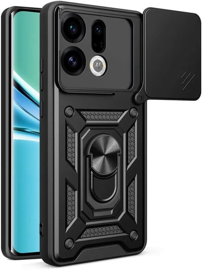 MobyDefend Hoesje - Geschikt voor Oppo Find X9 - Pantsercase Met Draaibare Ring - Zwart