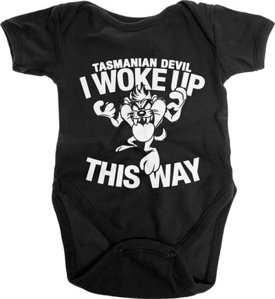 Looney Tunes Tasmanian Devil I Woke Up This Way Baby Body Kinderen Zwart