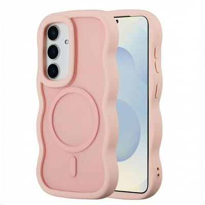 Selencia Wavy Case - Golvend Hoesje geschikt voor Samsung Galaxy S24 / S25 - Soft Pink
