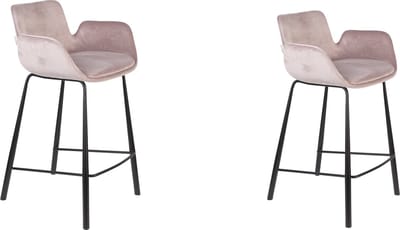 Zuiver Brit Barkrukken rugleuning 67,5 cm Roze - Set van 2