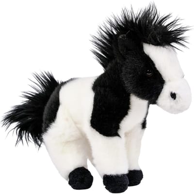 Pluchen paard zwart-wit staand 20 cm knuffeldier speelgoed