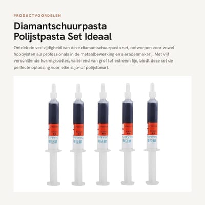 Dailygoods- Polijstpasta 5 Stk/set - Diamantschuurpasta - Grof/slijpen - Normaal/fijn polijsten - Spiegelpolijsten - Olie oplosbaar schuurmiddel - Afmetingen 95x15 mm - Slijpmiddel