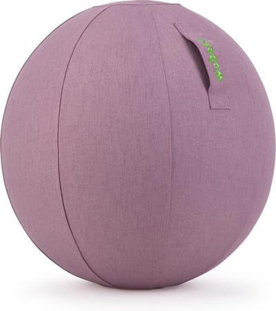 Wobblez® Sphere Zitbal 65 cm met voetpomp - Roze linnen hoes - voor mensen van 165-185 cm