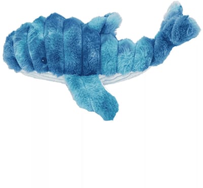 Quapas! hondenspeelgoed - knuffel - met piep en knisper - walvis blauw 66 cm