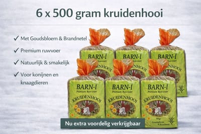 Barni Kruidenhooi - Ruwvoer- Goudsbloem & Brandnetel - 6 x 500 gr. konijnenvoer.