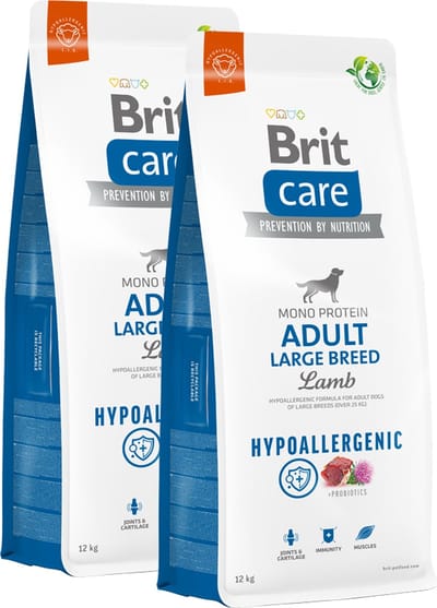 Brit care Adult large breed Lam&Rijst Hypo-allergeen 2 x 12kg