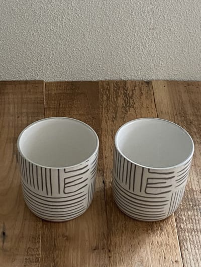 Mokken set grijs-wit  gestreept