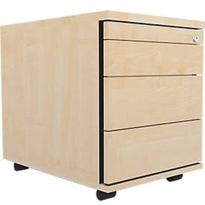 Schäfer Shop Select Verrijdbaar ladeblok 1233, materiaallade + schuifladen, afsluitbaar, spaanplaat, B 428 x D 600 x H 540 mm, esdoorn