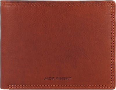 Jack Kinsky Montreal Portemonnee RFID-bescherming Leer 12 cm - Jongens - Horizontaal - cognac
