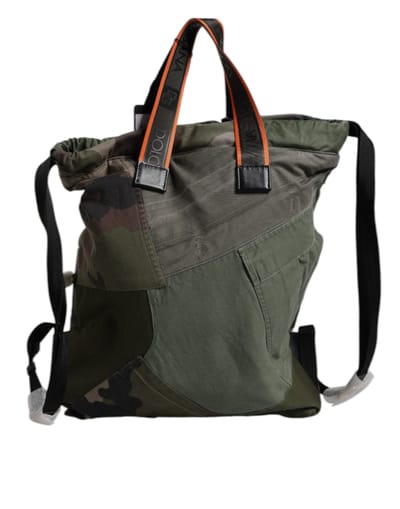 Militairgroene Patchwork Rugzak