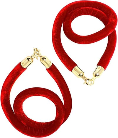 Velvet Touw - Menigtecontrole touw - Evenementen organiseren - Verzilverde haken - 24 meter - Rood
