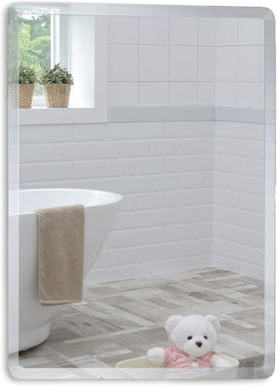Rechthoekige Badkamerspiegel Wandmontage - Frameloos Modern Design met Afgeschuinde Rand - 60x45 cm