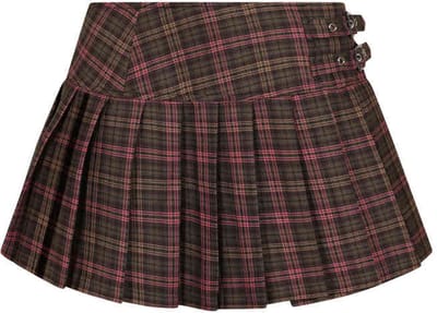 Banned - Darkdoll Korte rok - M - Roze/Bruin