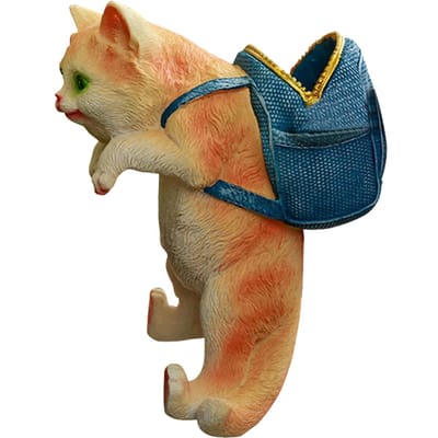 Terras Tuin Bloempotten Vis Aquarium Kat Hangende Ornamenten Leuke Cartoon Rugzak Kat Hanger beige