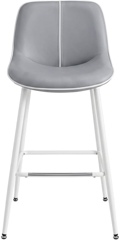 VASAGLE - Barkruk - Set van 2 - Ergonomische Rugleuning - Kunstleren Zitting - Verstelbare Metalen Poten