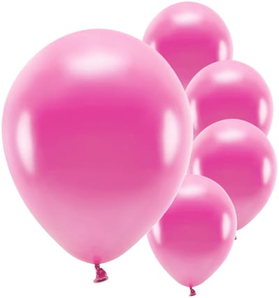 Partydeco ballonnen - 100x stuks - fuchsia roze - biologisch afbreekbaar - milieu vriendelijke feestversieringen - rond - feestartikelen