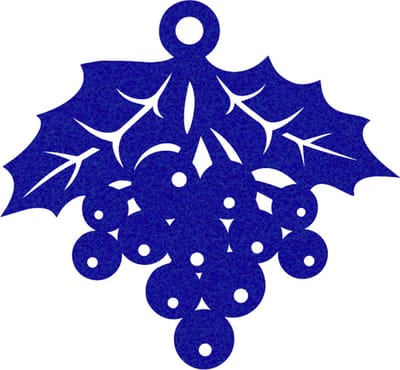 Kerstbes vilt onderzetter - Donkerblauw - 6 stuks - 10 x 10 cm - Tafeldecoratie - Glas onderzetter - Valentijn - Cadeau - Woondecoratie - Tafelbescherming - Onderzetters voor glazen - Keukenbenodigdheden - Woonaccessoires - Tafelaccessoires