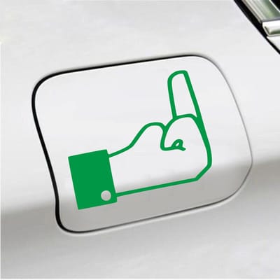 Bumpersticker - FB Middelvinger - 10 X 13 - Groen