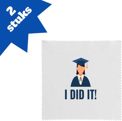 Akyol - i did it! brillendoekjes - Geslaagd - iemand die is geslaagd - gelukt - gefeliciteerd - examen - school - diploma gehaald - cadeau - kado - geschenk - gift - 17,8 bij 17,8 cm - 2 stuks