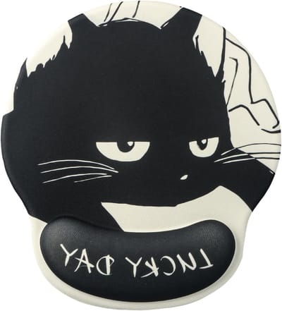 Ergonomische Muismat met Handsteun en Gelkussen, Kat Motief Rubber Pad voor Gaming en Kantoorgebruik