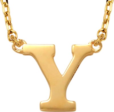 New Bling 9NBG-900Y Gouden Ketting met Letter Y - 6mm - Ankerschakel - 38+2,5+2,5cm - Initiaal sieraad - 14 Karaat - Goud