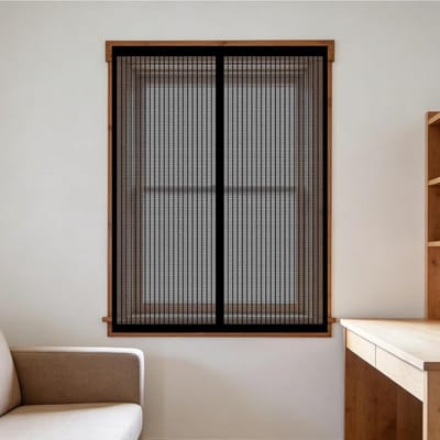 Magnetisch Raamhor - Vliegenhor Raam - Insecten Buiten Houden - Automatische Sluiting - 100x65 cm - Zwart