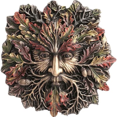 Veronese Design - Groene Man AUTUMN EQUINOX (mini) Wandornament - (bxhxd) ca. 12,5cm x 12,5cm x 1,0cm