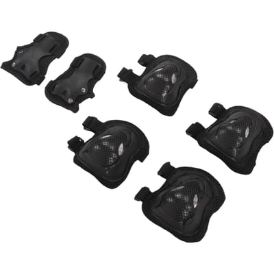 Ensemble d'Équipement de Protection Sportif Enfant Adulte Genouillères Coudières Protège-Poignets pour Patin à Roulettes 6 Ans black