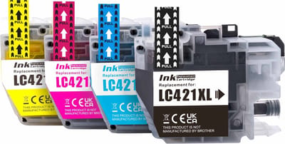 Inktcartridges Geschikt voor Brother LC-421XL / LC421XL | Multipack van 4 stuks Geschikt voor Brother DCP-J1050DW - MFC-J1010DW - DCP-J1140DW - LC421 - LC 421
